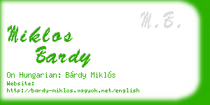 miklos bardy business card